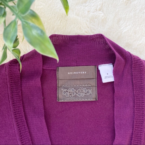 Anthro Guinevere snow melt purple ruffle cardigan - Picture 7 of 9